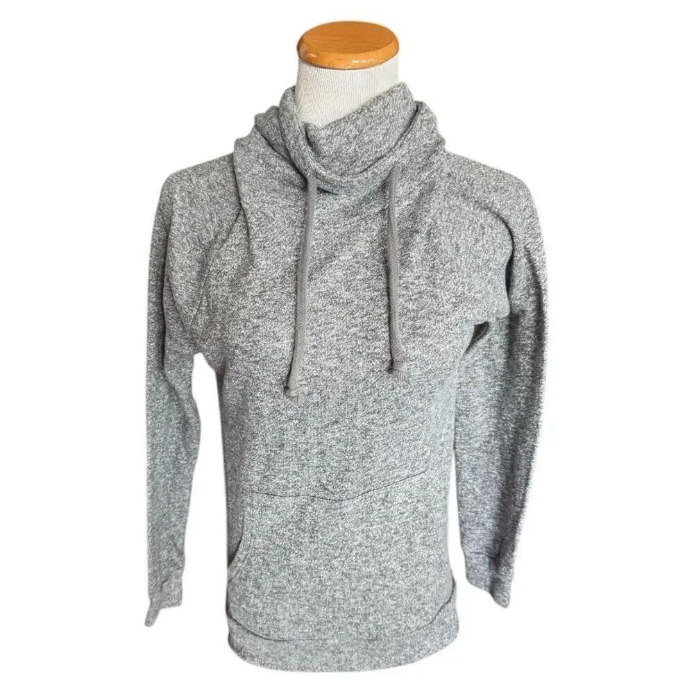 Womens Derek Heart Cowl Neck Gray Heathered Pullover Sweatshirt - Sz S
